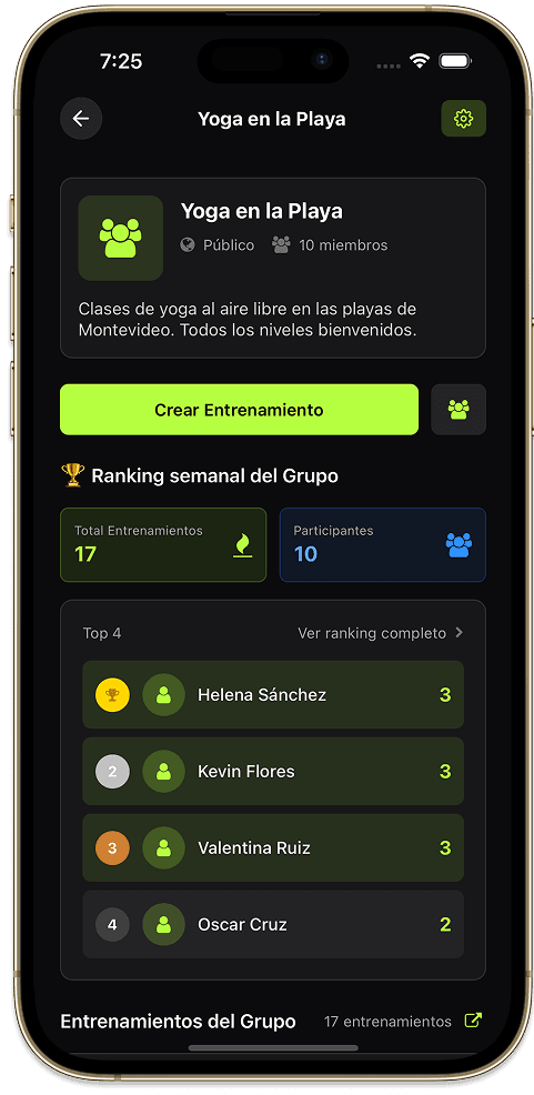 Workout UY App Screenshot 2