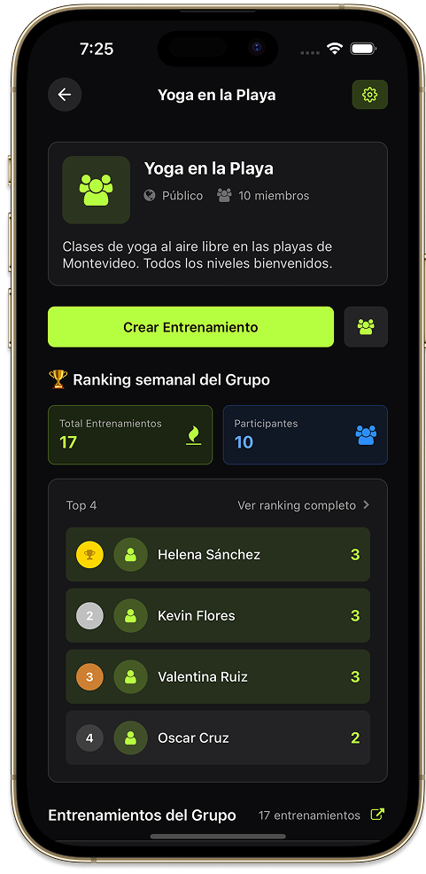Workout UY App Screenshot 2